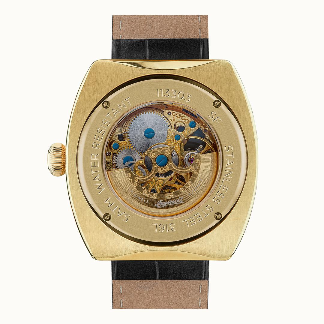 Heritor Automatic Aura herenhorloge met half skelet en lederen band Heritor Automatic Aura herenhorloge met half skelet en lederen band